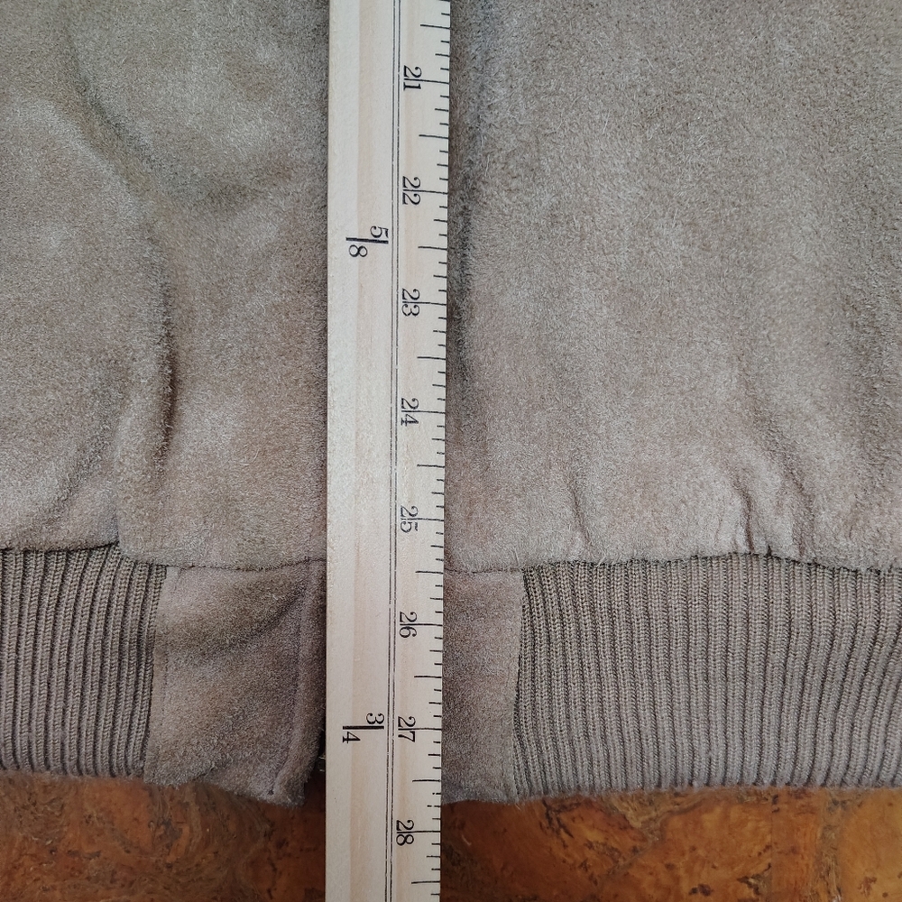 VTG Vintage 70s JC Penney's Fox Collection Sueded Leather Sherpa Lined Bomber - Picture 6 of 6